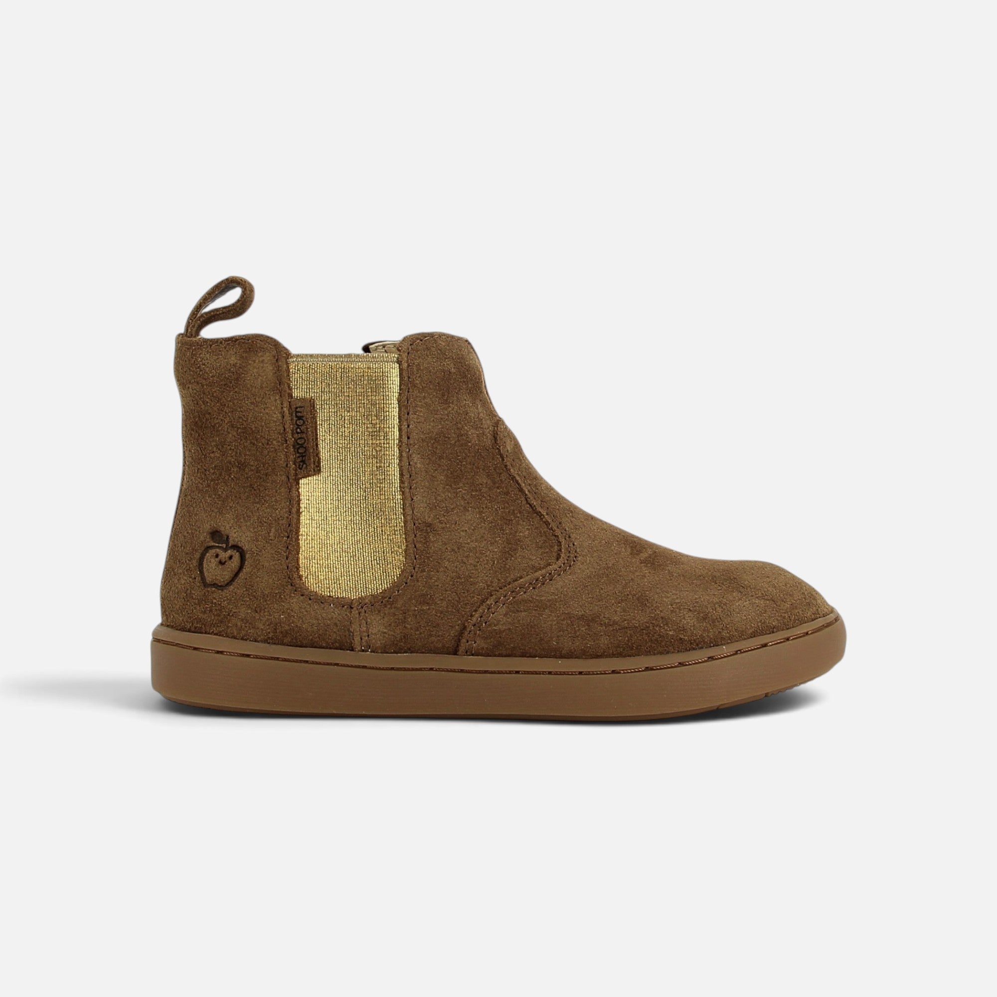 shoo-pom-play-chelsea-bottine-fille-camel-velours-oily image 2