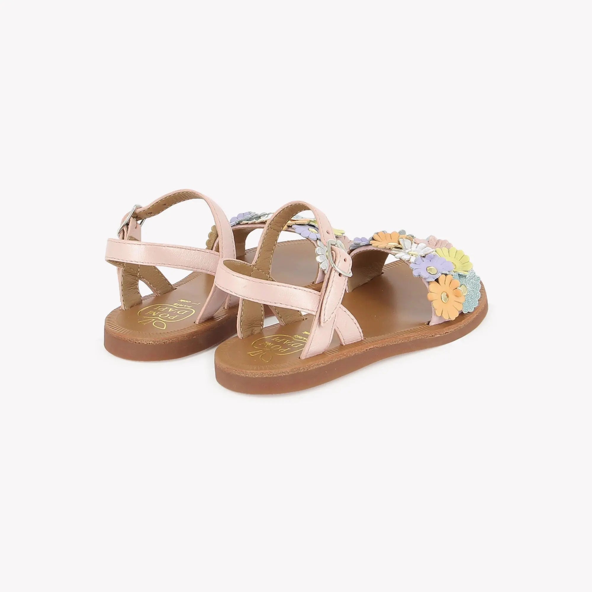 pom-d-api-plagette-multi-flo-sandale-fille-rose-nacre-casiopea image 3