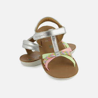 shoo-pom-goa-salom-sandale-cuir-enfant-argent-multi-laminato image 2
