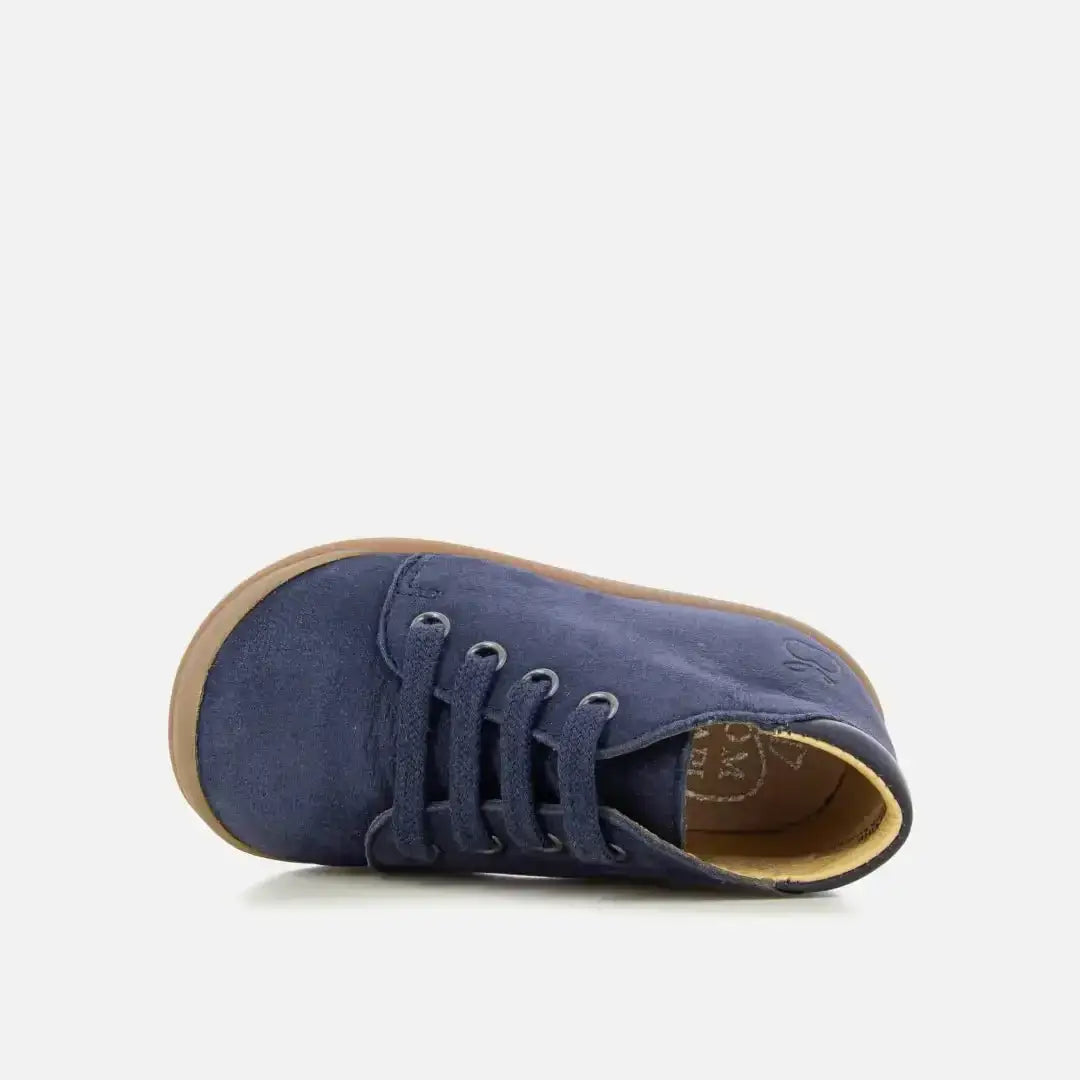 pom-d-api-flex-up-bottine-premiers-pas-gar-on-cuir-velours-marine-lacets image 4