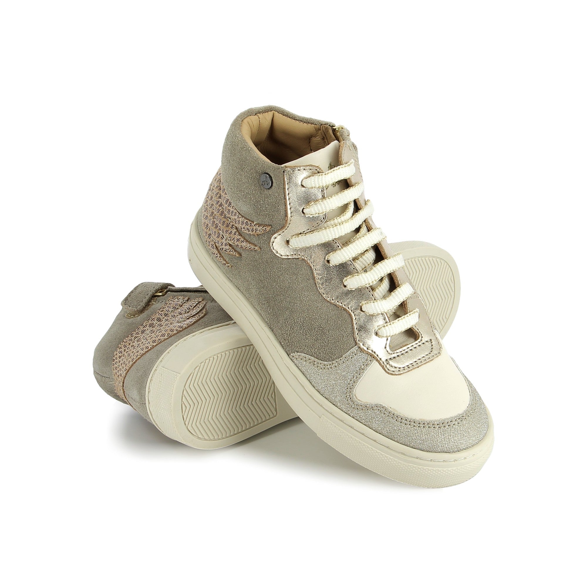 shoo-pom-elow-wings-baskets-hautes-cuir-enfant-beige image 3