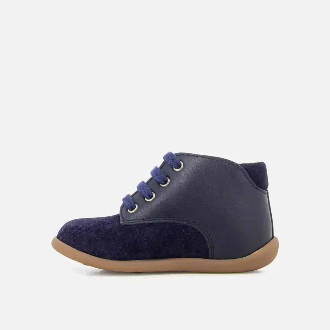 pom-d-api-stand-up-derby-chaussure-premiers-pas-lacets-marine image 3