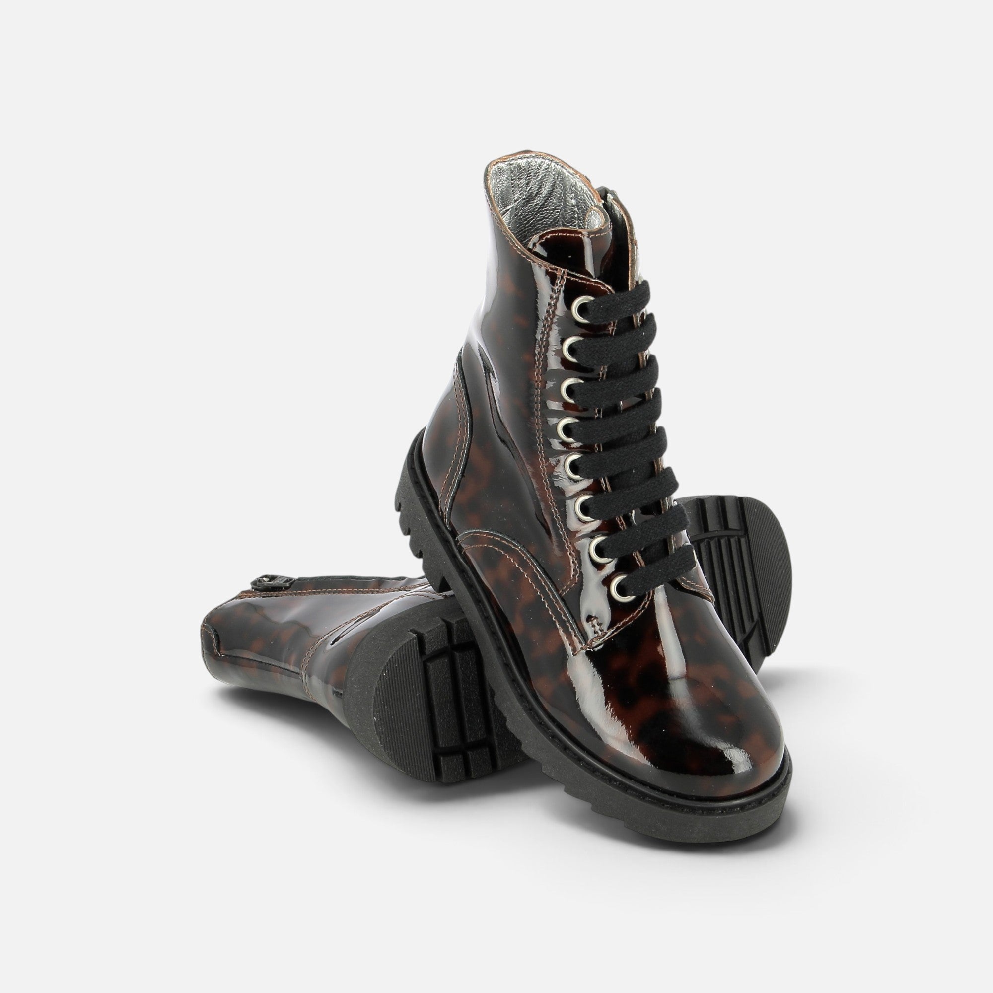 pom-d-api-sid-ranger-boots-enfant-cuir-noir-semelle-crant-e image 2