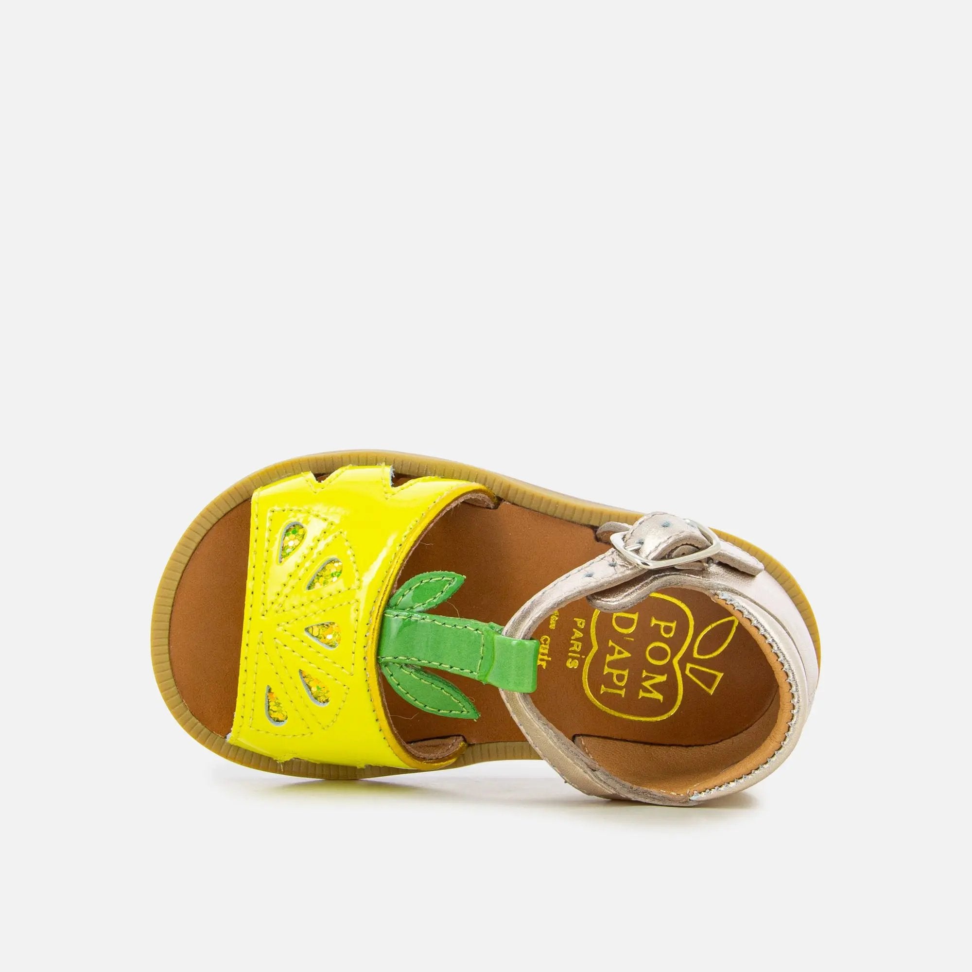 pom-d-api-poppy-agrume-sandale-premiers-pas-fille-jaune-laminato image 4