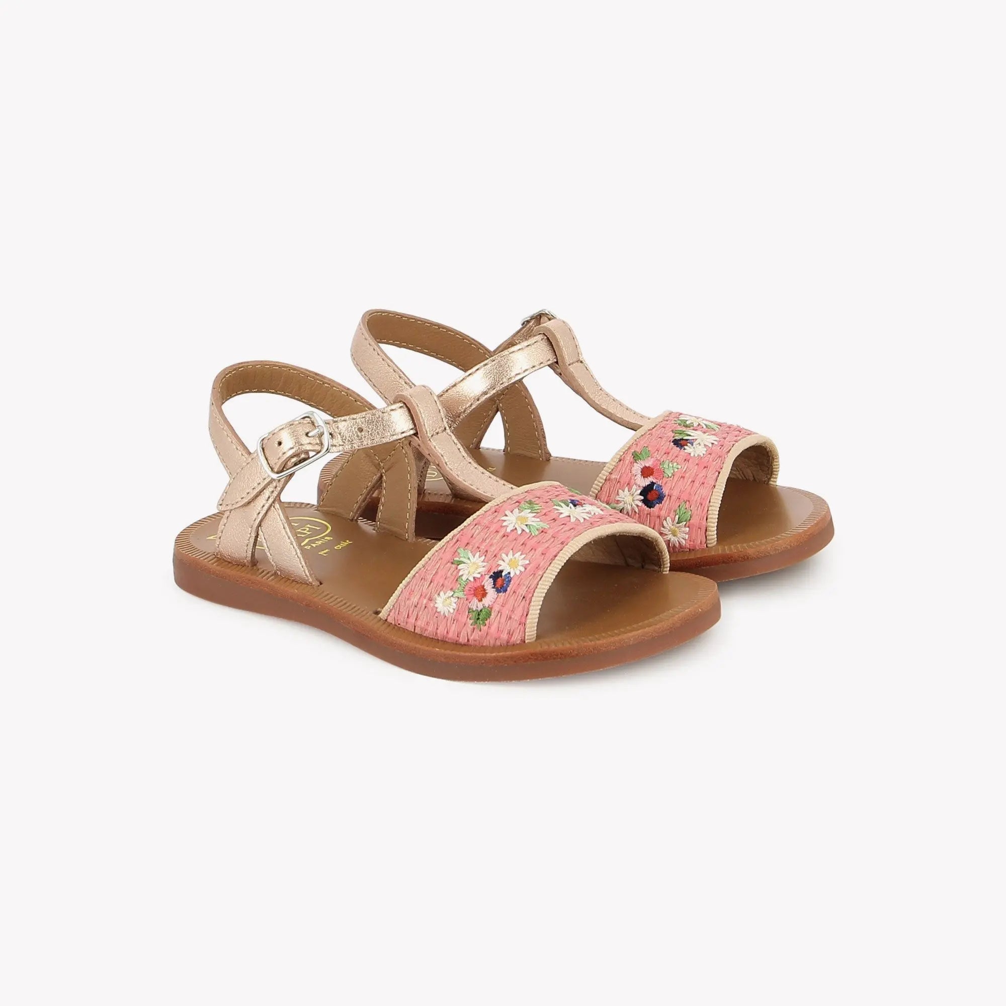 pom-d-api-plagette-sandale-raphia-brod-azalea-cuivre image 1