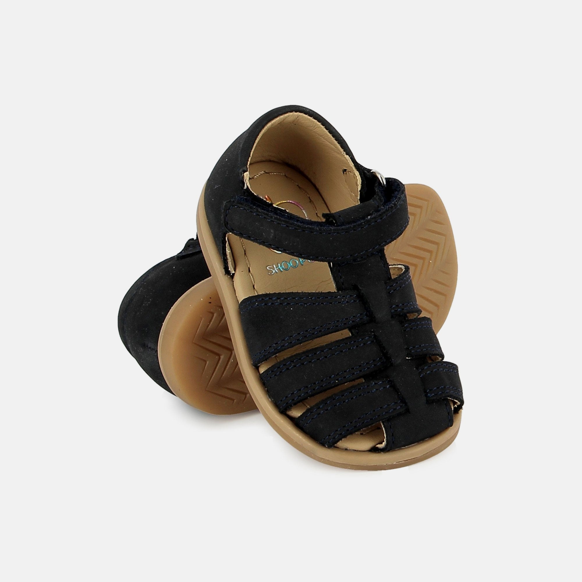 shoo-pom-tity-tonton-sandales-premiers-pas-cuir-navy-bout-ferm image 2