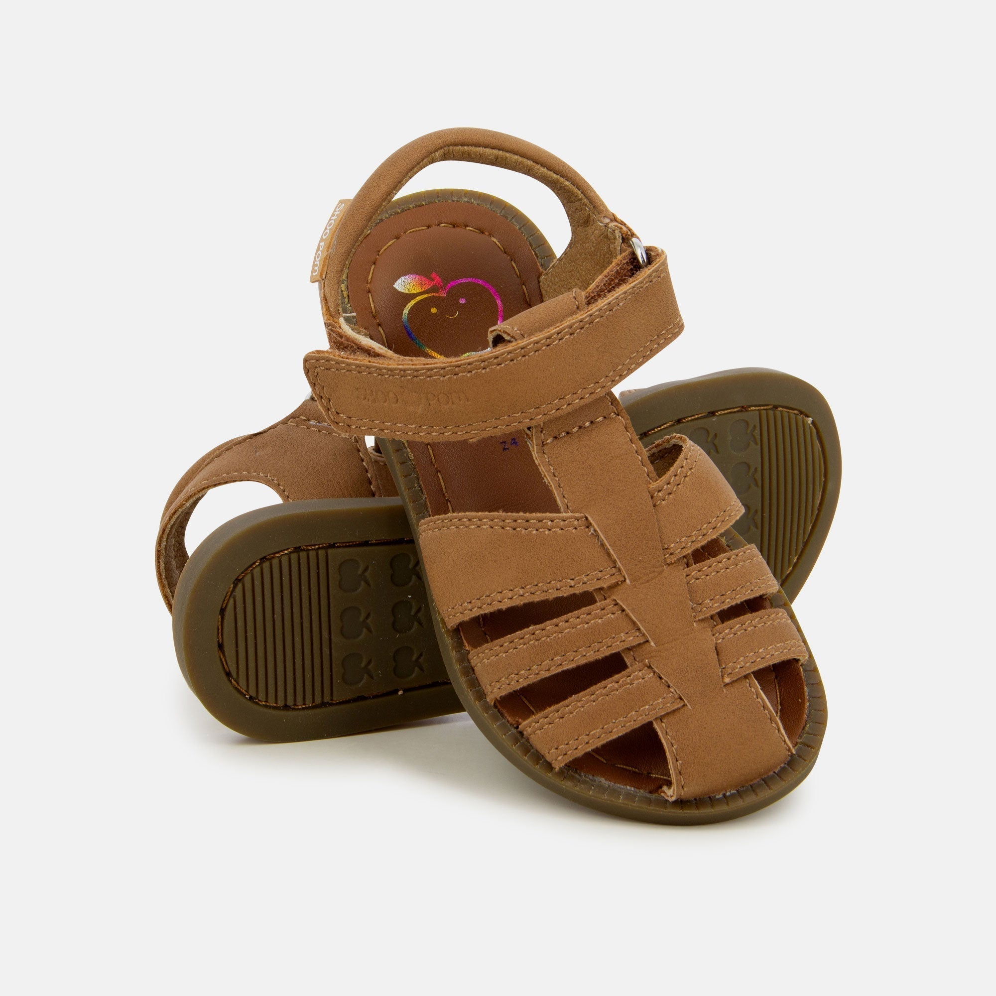 shoo-pom-solar-tonton-sandale-enfant-gar-on-cuir-pur-nubuck-camel image 2