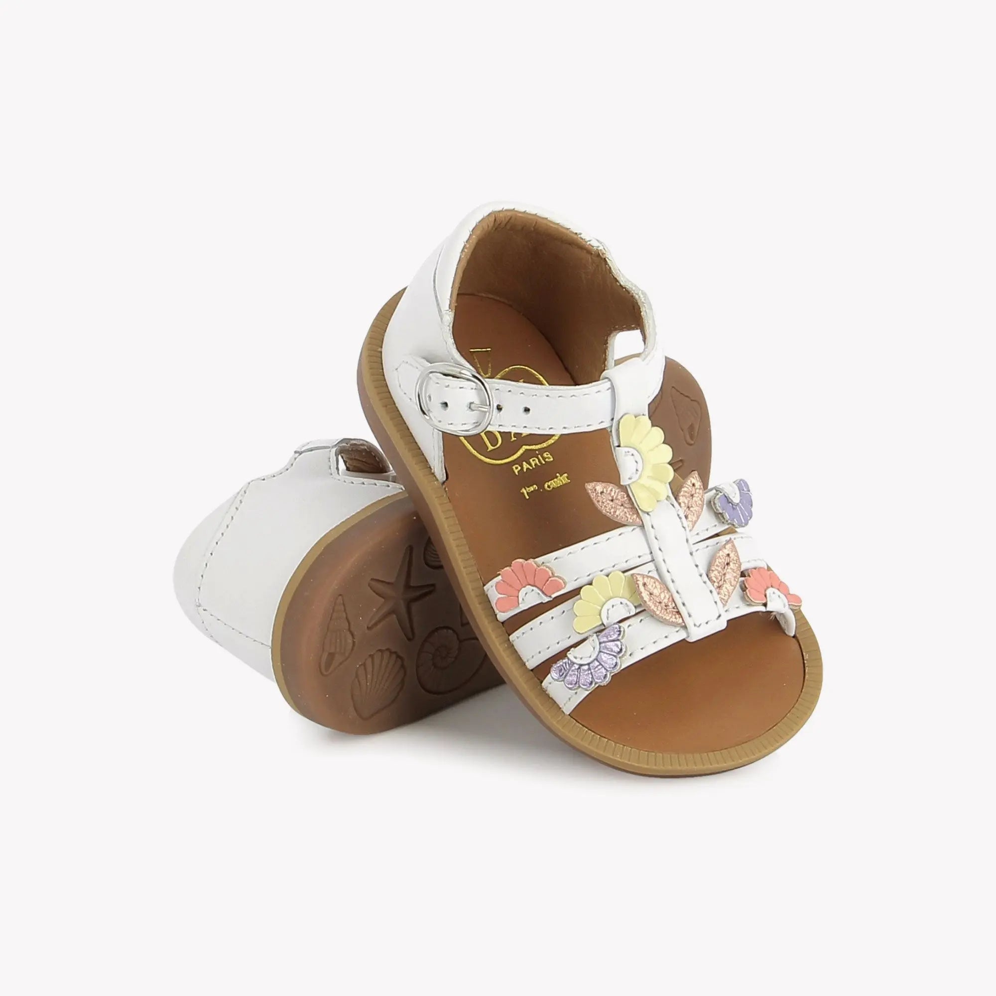 pom-d-api-poppy-multi-daisy-sandale-premiers-pas-blanc-multi-fresh image 2