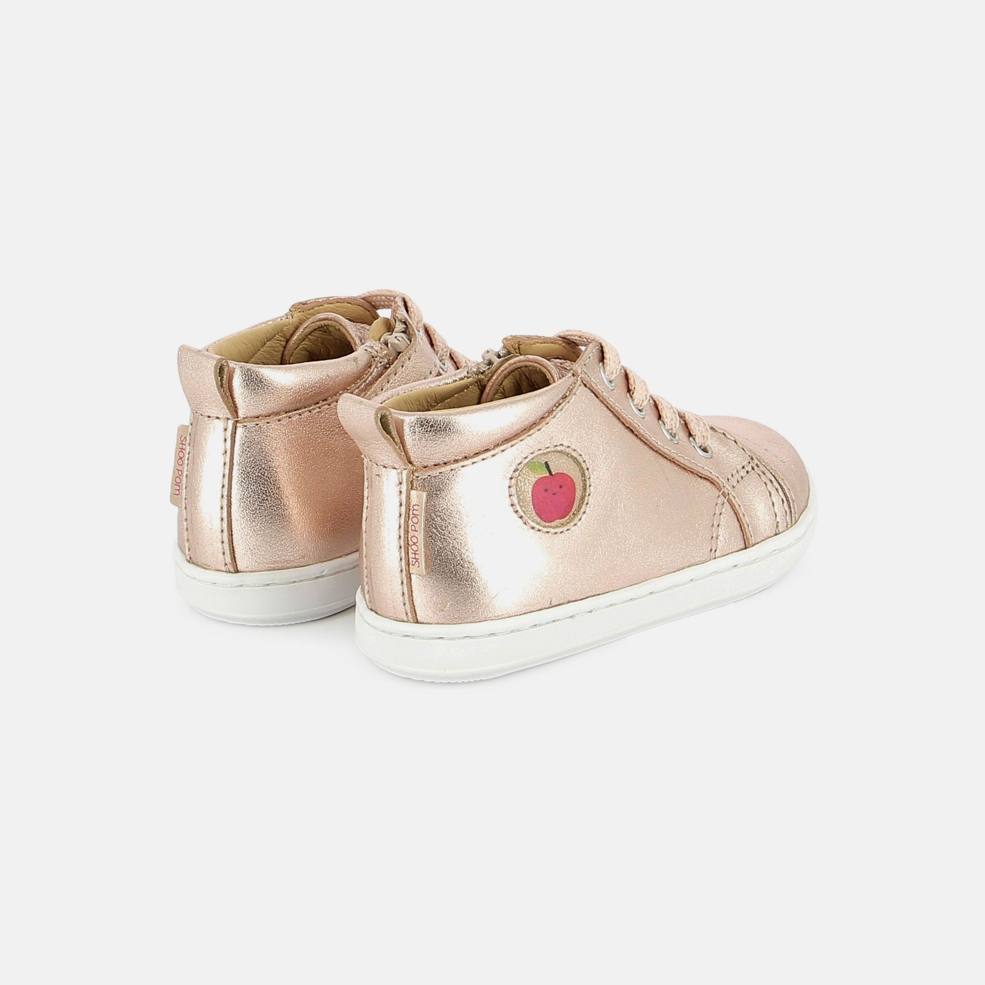 shoo-pom-bouba-zip-lace-chaussure-premiers-pas-fille-laminato-copper image 3