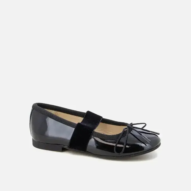 pom-d-api-dory-elast-ballerine-fille-cuir-vernis-noir image 1