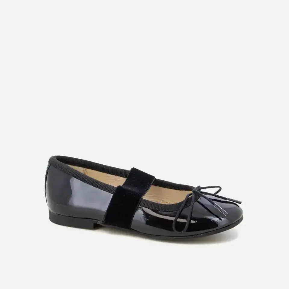 pom-d-api-dory-elast-ballerine-fille-cuir-vernis-noir image 1
