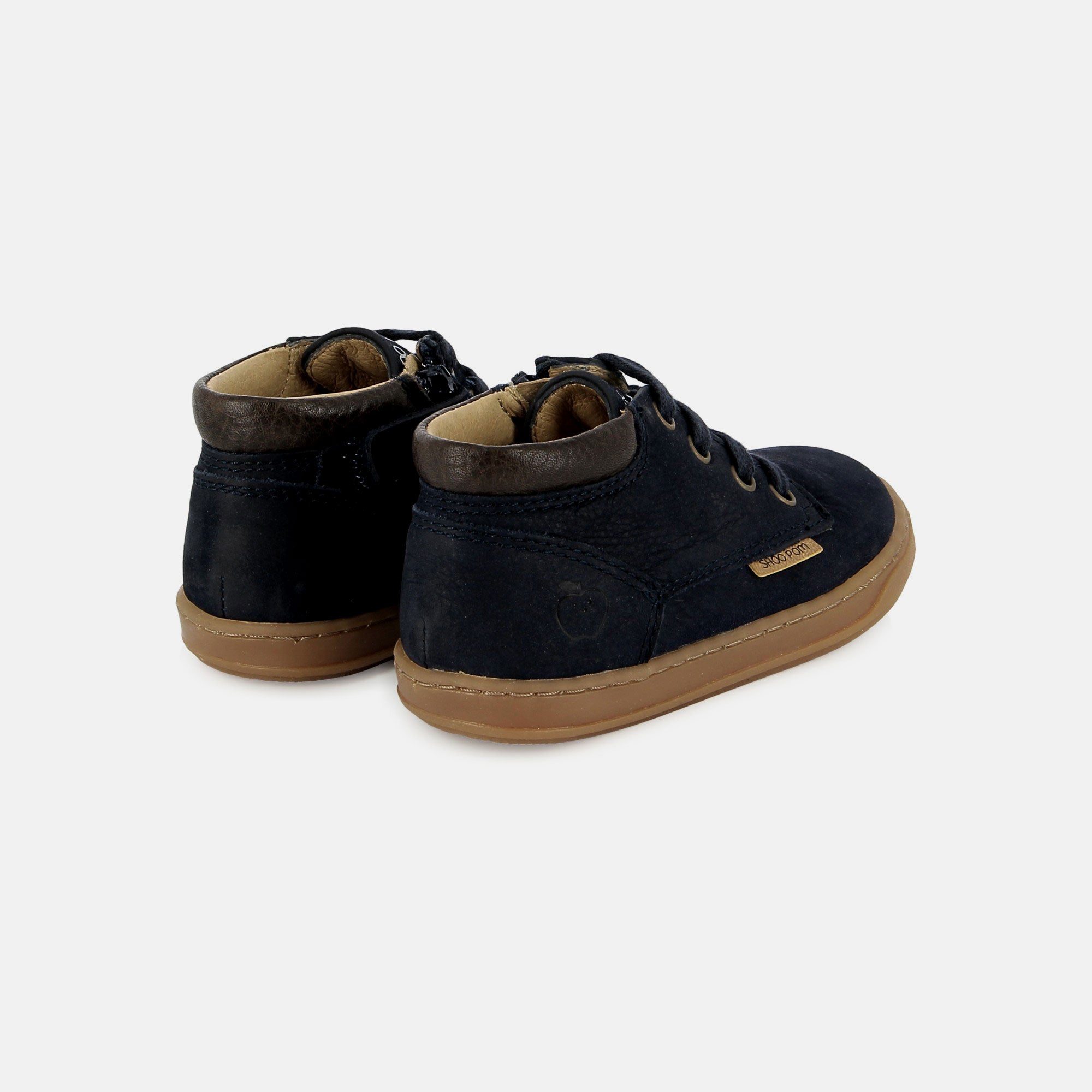 shoo-pom-bouba-zip-desert-basket-premiers-pas-b-b-gar-on-longbeach-navy-choco image 2