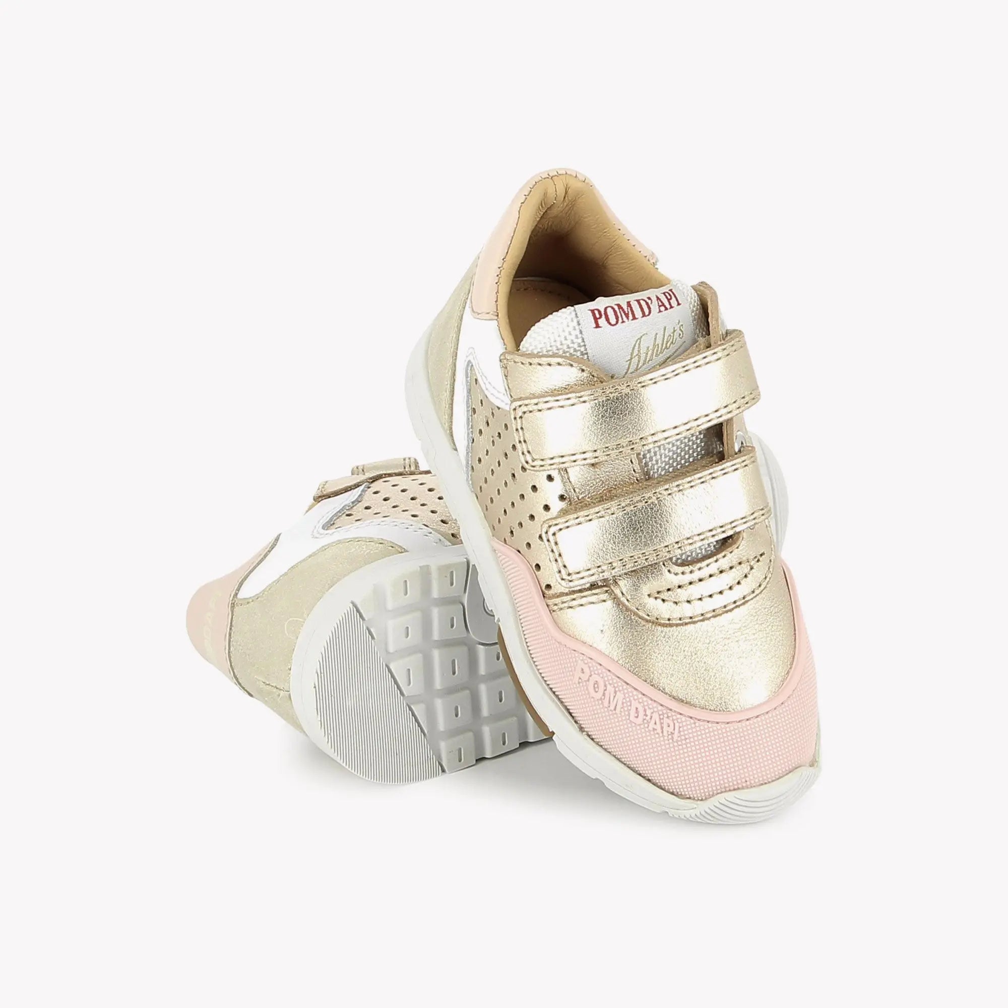 pom-d-api-pouss-bump-perfo-baskets-enfant-platine-blanc-rose image 2