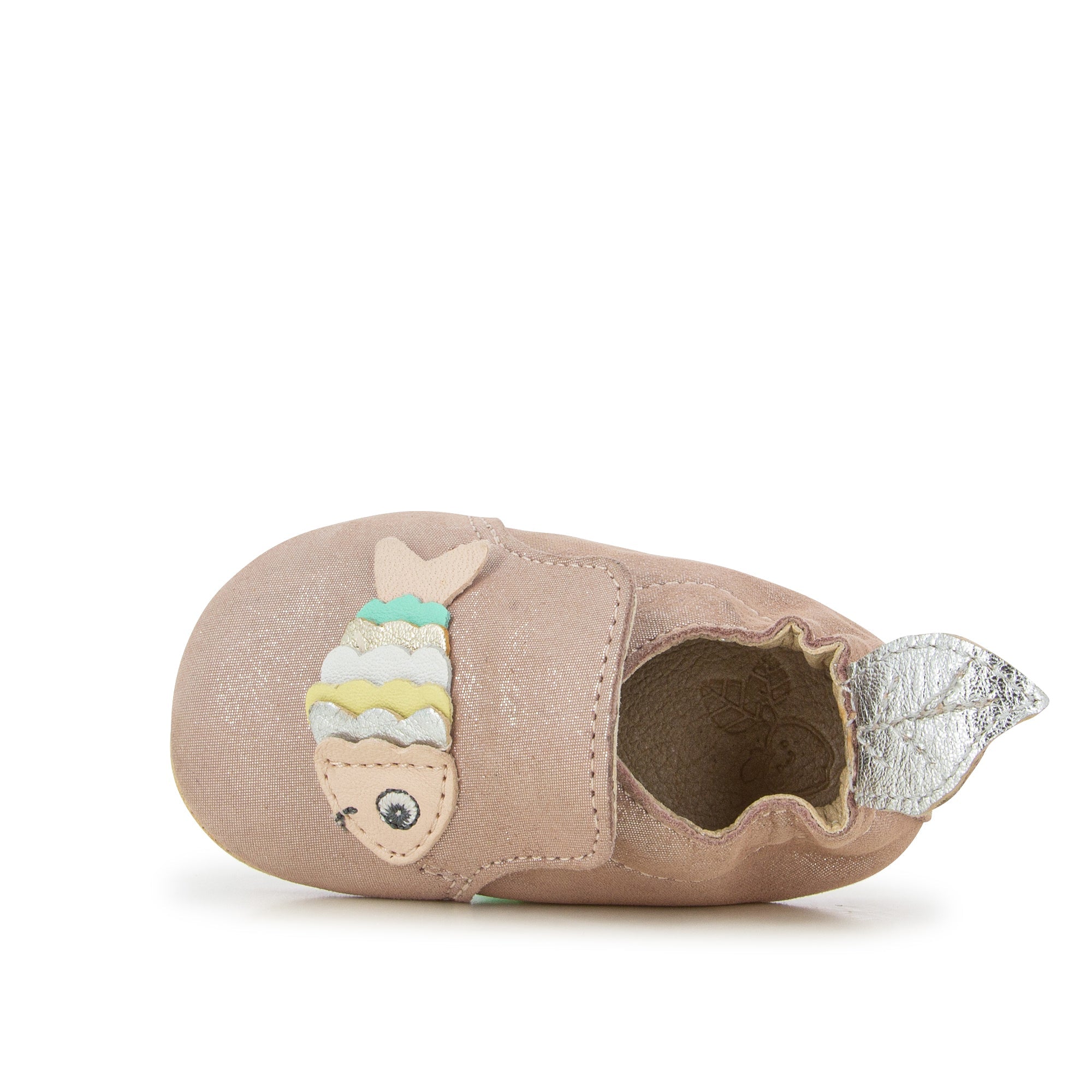 shoo-pom-shoo-bubulle-layette-cuir-b-b-rose-paillet image 2
