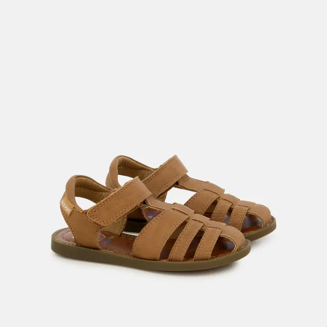 shoo-pom-solar-tonton-sandale-cuir-enfant-kameel-nubuck image 1