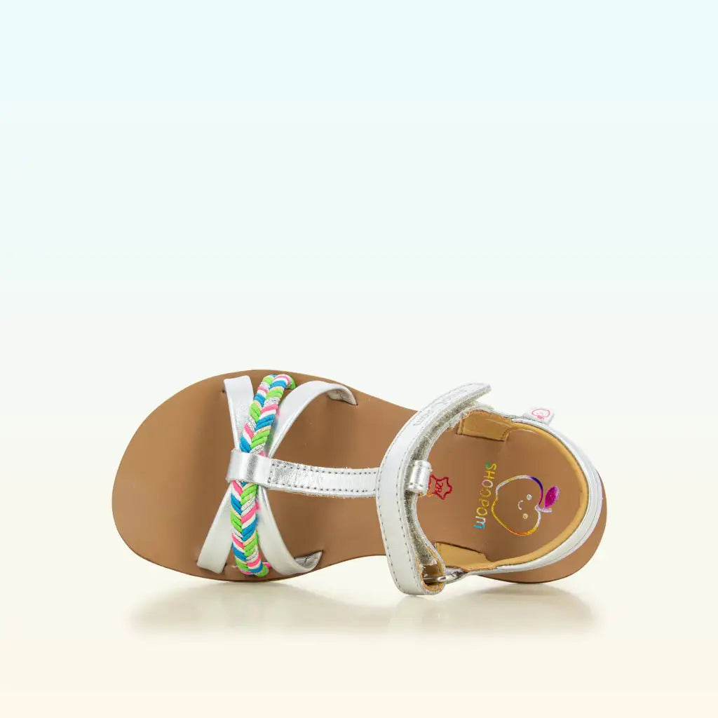 shoo-pom-goa-salom-sandale-fille-cuir-argent-multicolore image 5