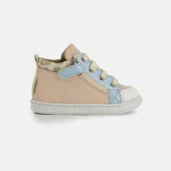 shoo-pom-bouba-bi-zip-chaussures-premiers-pas-b-b-rose-bleu-nappa image 4