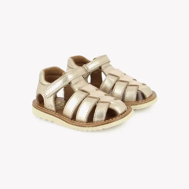 pom-d-api-waff-papy-sandales-premiers-pas-fille-laminato-platine image 1