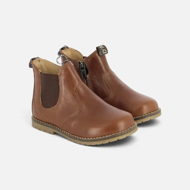pom-d-api-bob-zip-boots-chelsea-boots-enfant-marron-cuoio image 1