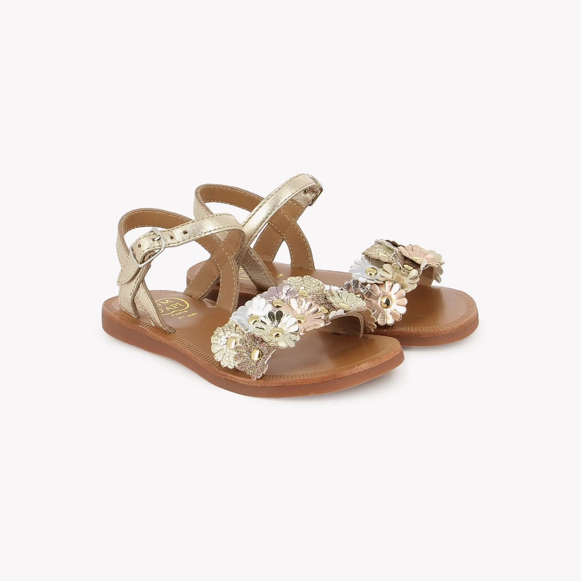 pom-d-api-plagette-multi-flo-sandale-platine-fille image 1