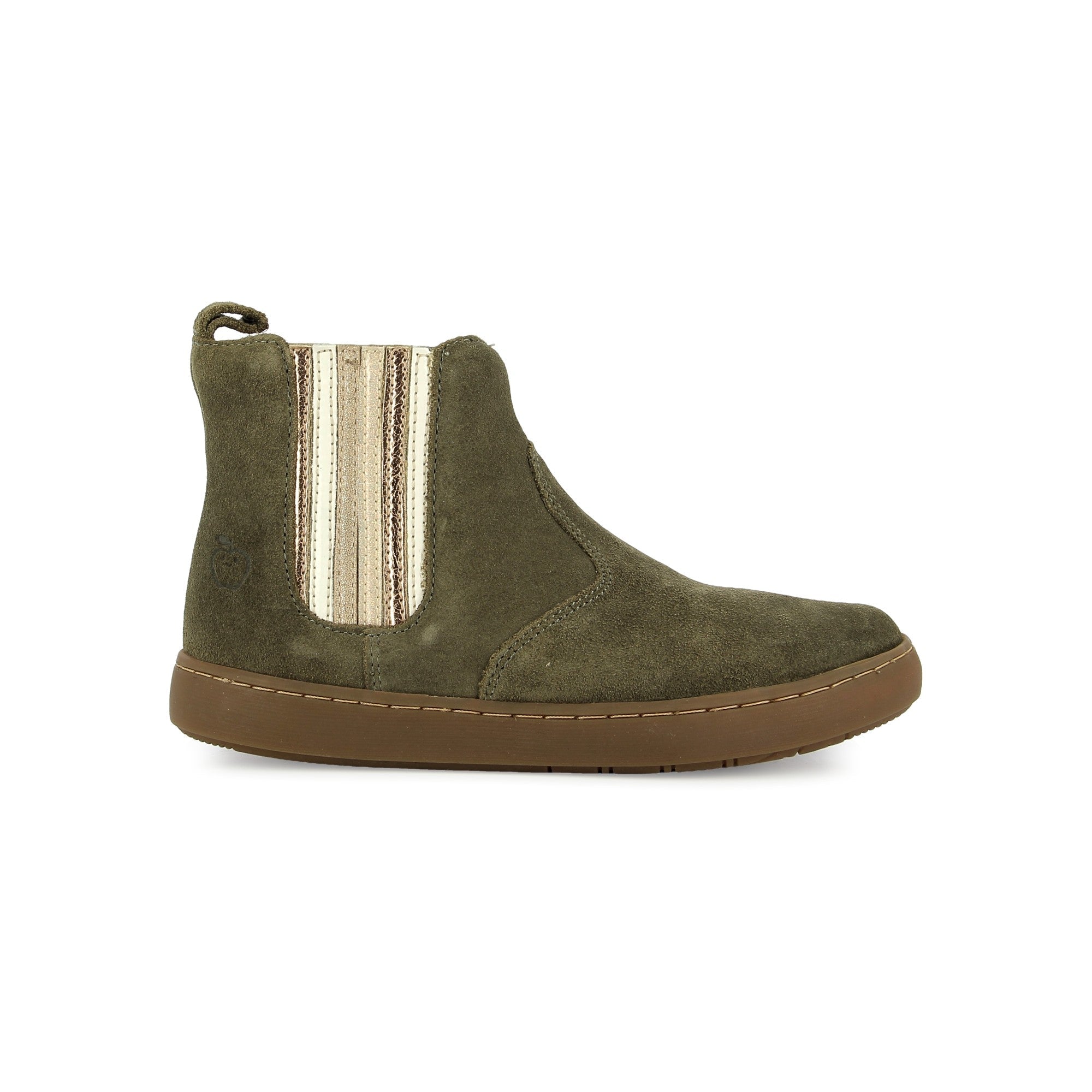 shoo-pom-play-new-shine-bottine-enfant-velours-kaki-paillet image 4