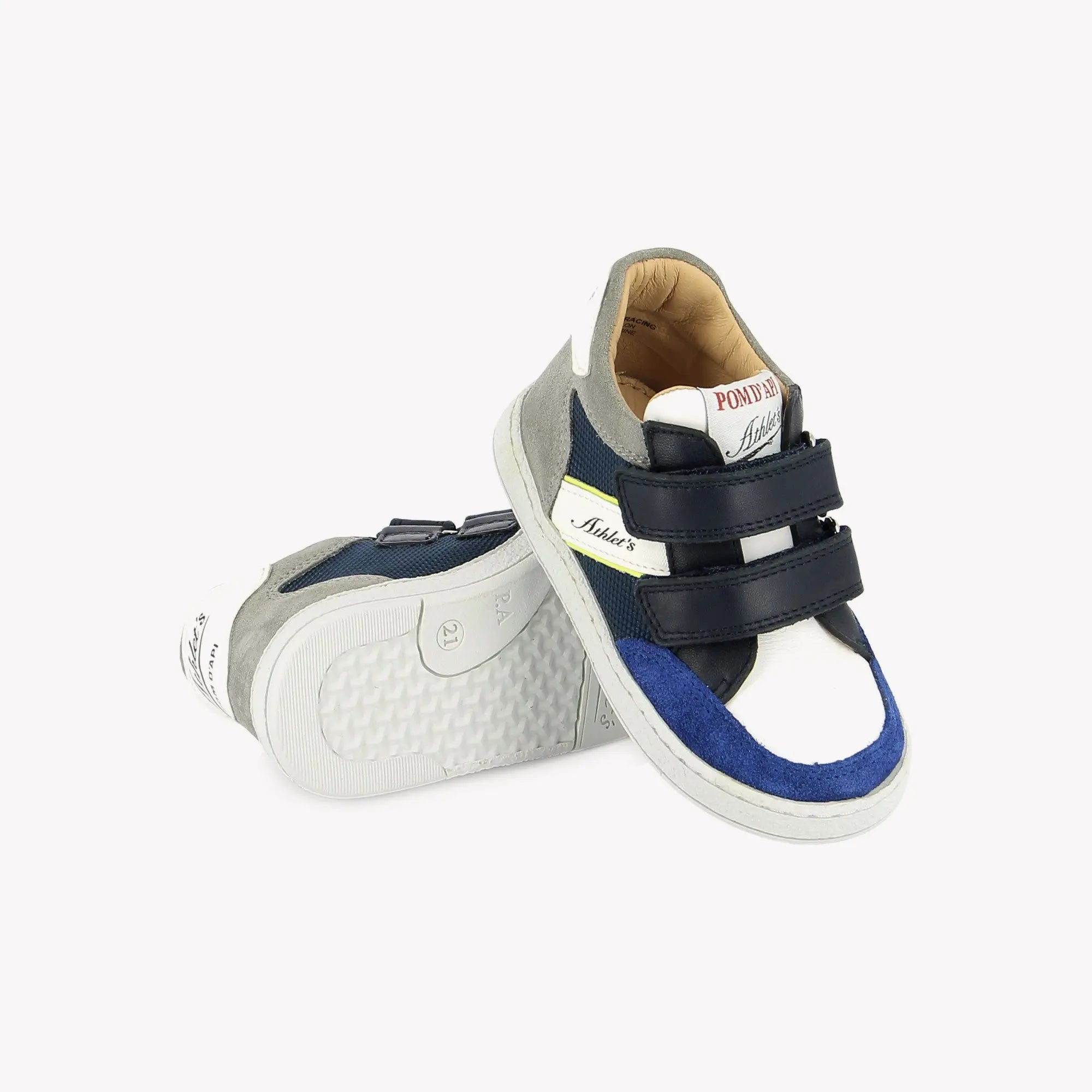 pom-d-api-mousse-easy-racing-basket-enfant-off-white-marine image 2