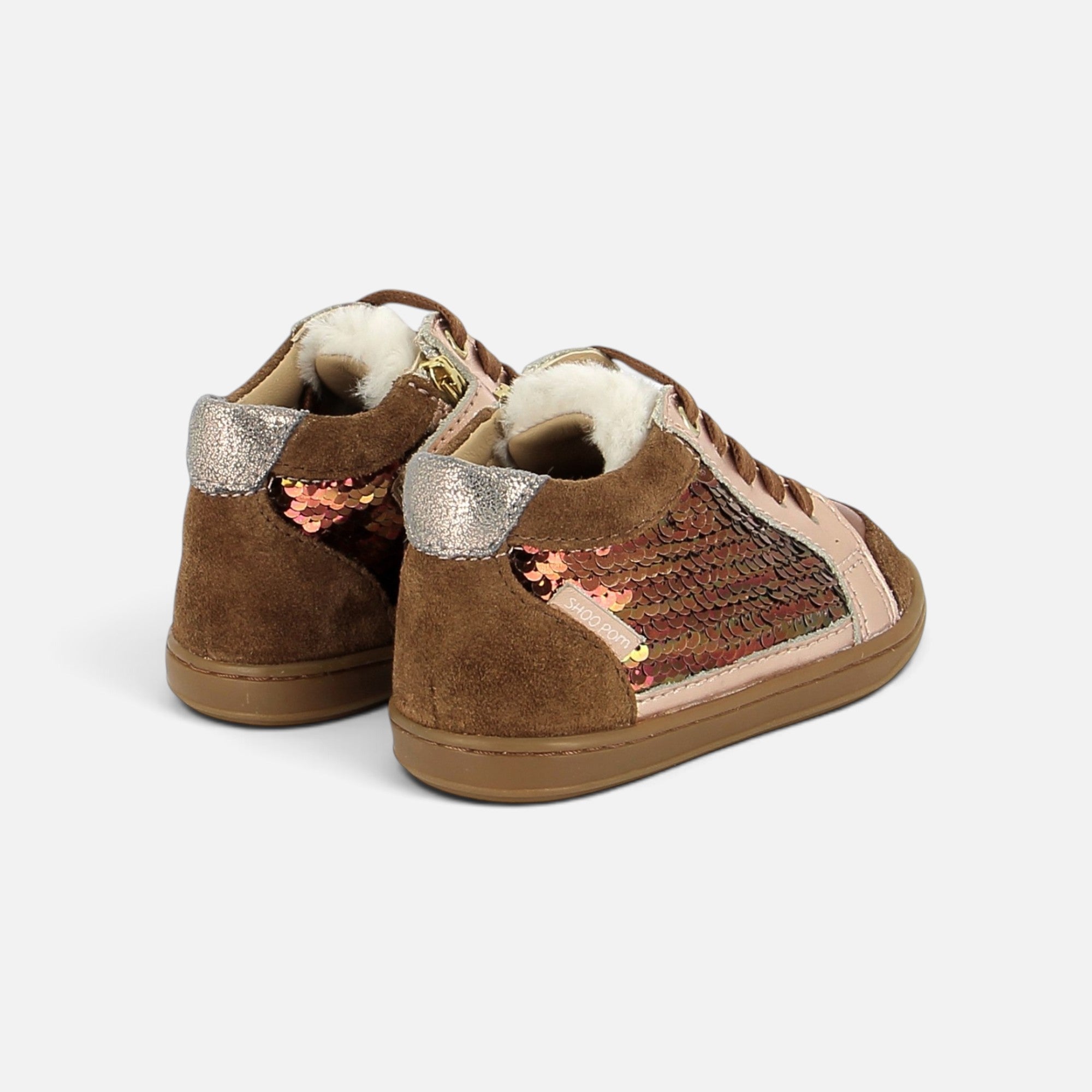 shoo-pom-bouba-connect-baskets-premiers-pas-camel-light-copper-fille image 3