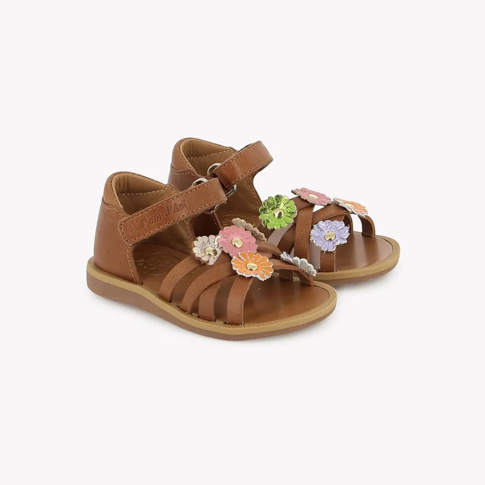 pom-d-api-poppy-spring-vaquetta-camel-sandale-fille-premiers-pas image 1
