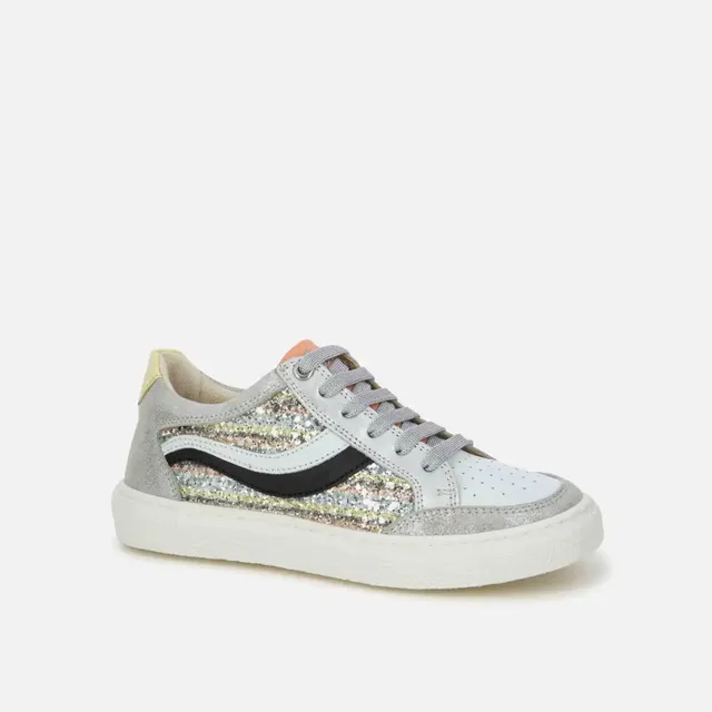 shoo-pom-willo-lo-waves-basket-basse-cuir-argent-glitter image 1