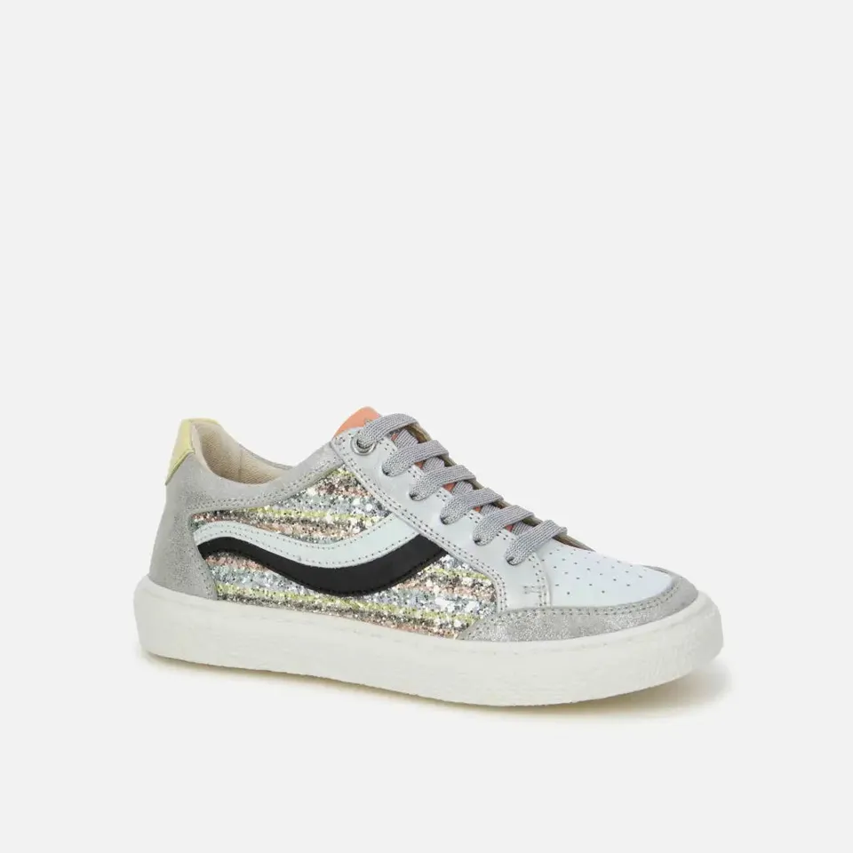 shoo-pom-willo-lo-waves-basket-basse-cuir-argent-glitter image 1