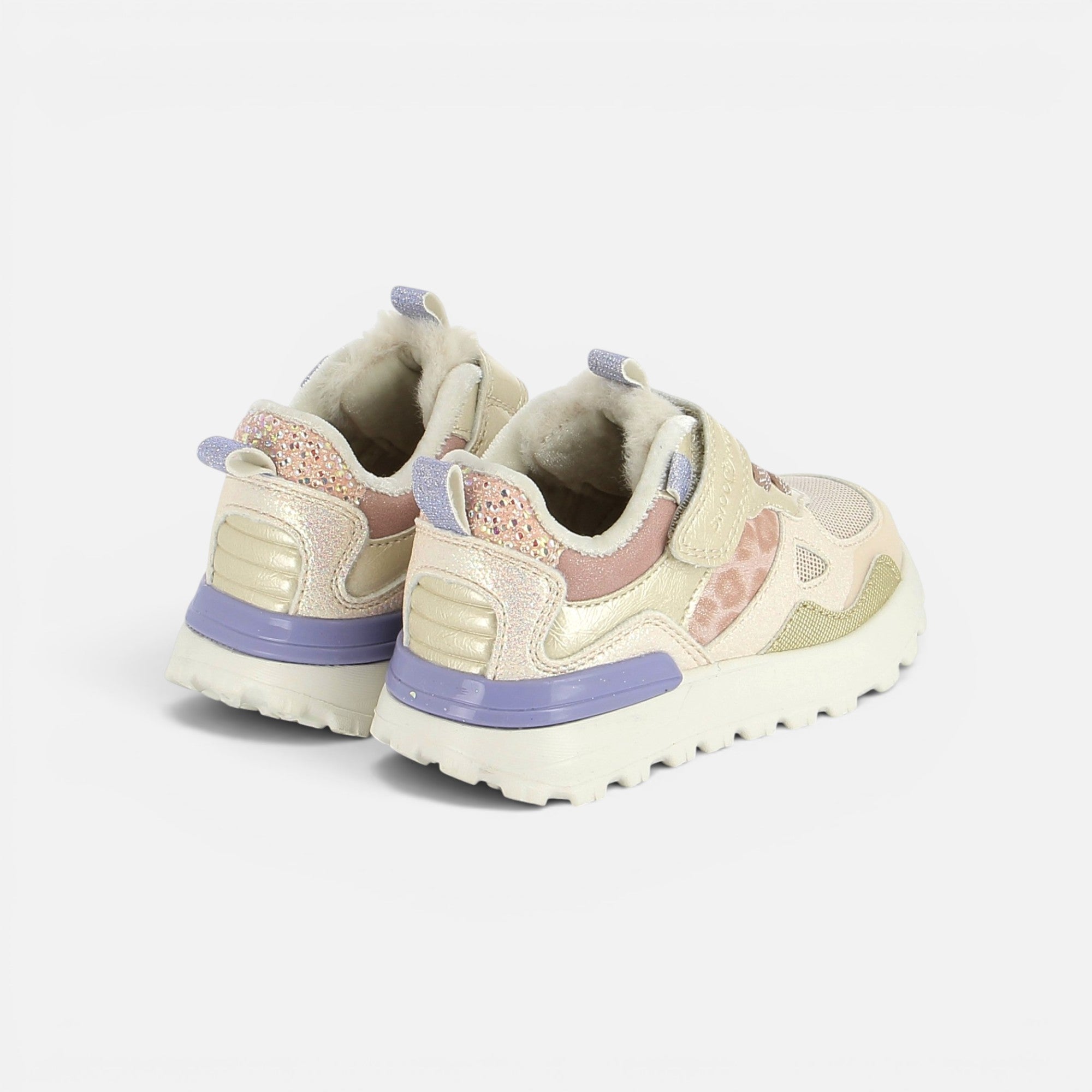 shoo-pom-joggy-scratch-baskets-enfant-fille-rose-l-opard-copper-pink image 3