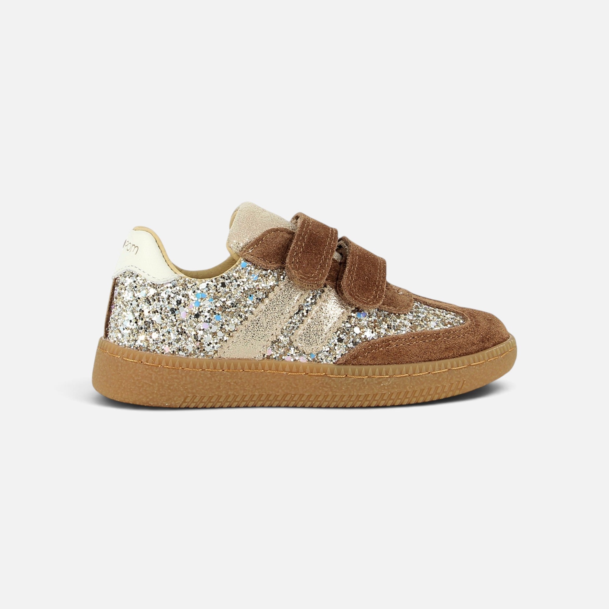 shoo-pom-yuzu-lo-scratch-basket-basse-fille-velours-glitter-marron-platine image 4
