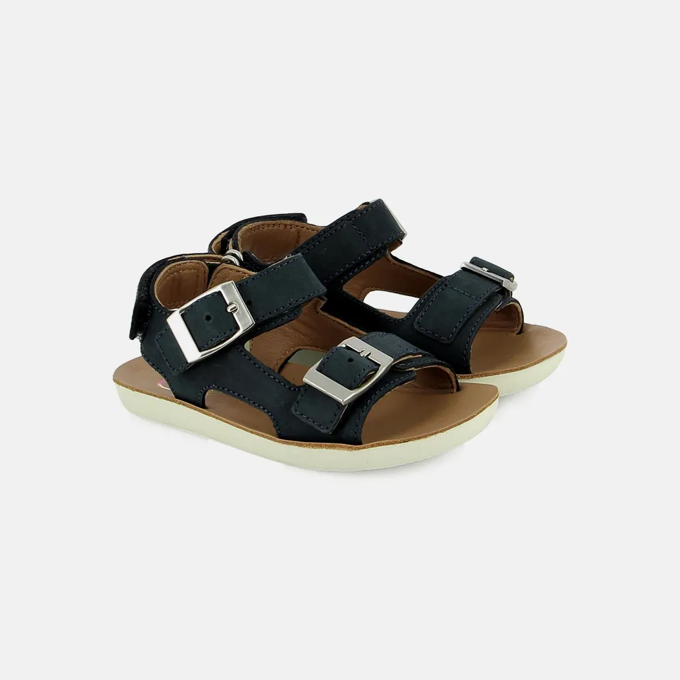 shoo-pom-goa-back-easy-sandales-enfant-cuir-nubuck-bleu-profond image 1