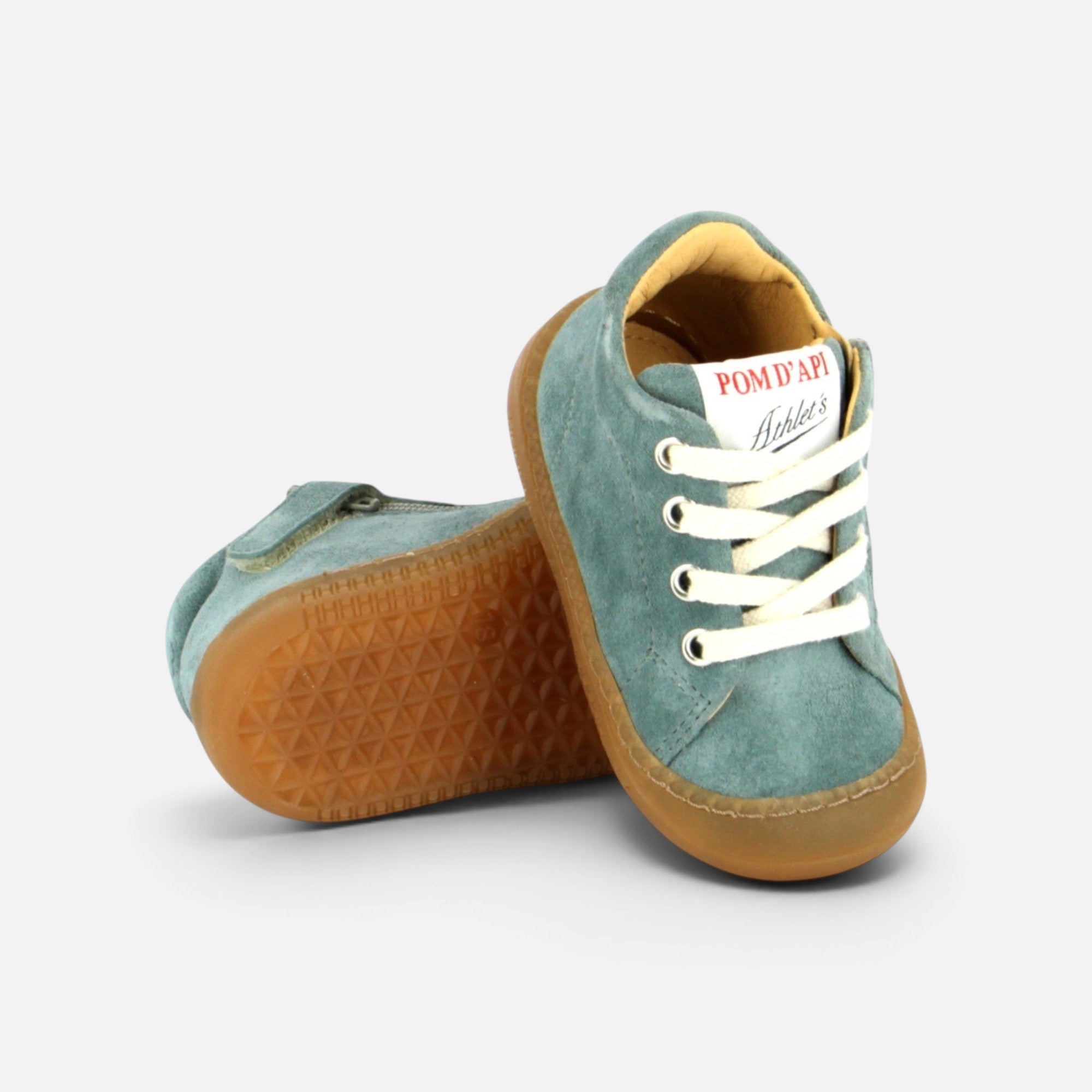 pom-d-api-yaka-walk-chaussure-premiers-pas-gar-on-velours-vert-cinero image 3
