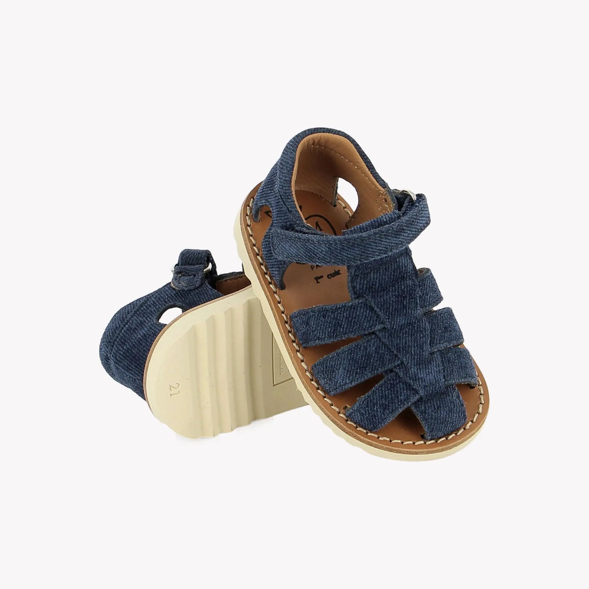 pom-d-api-waff-papy-vel-balanzone-denim-sandale-gar-on-cuir image 3