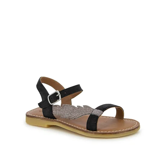 shoo-pom-lazar-feather-sandale-grande-pointure-cuir-noir image 1