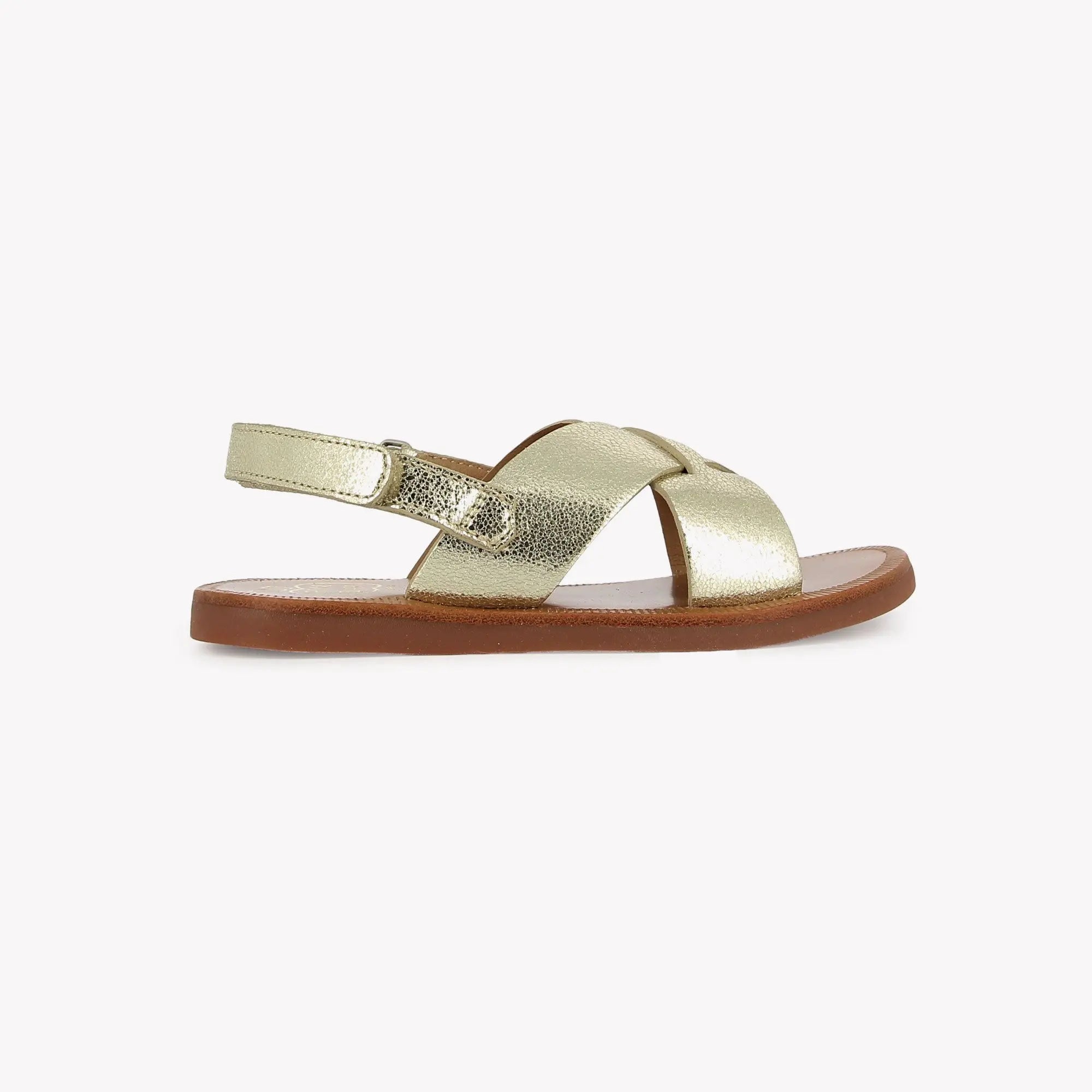 pom-d-api-plagette-cross-laminato-milled-sandales-enfant-fille-platine image 4