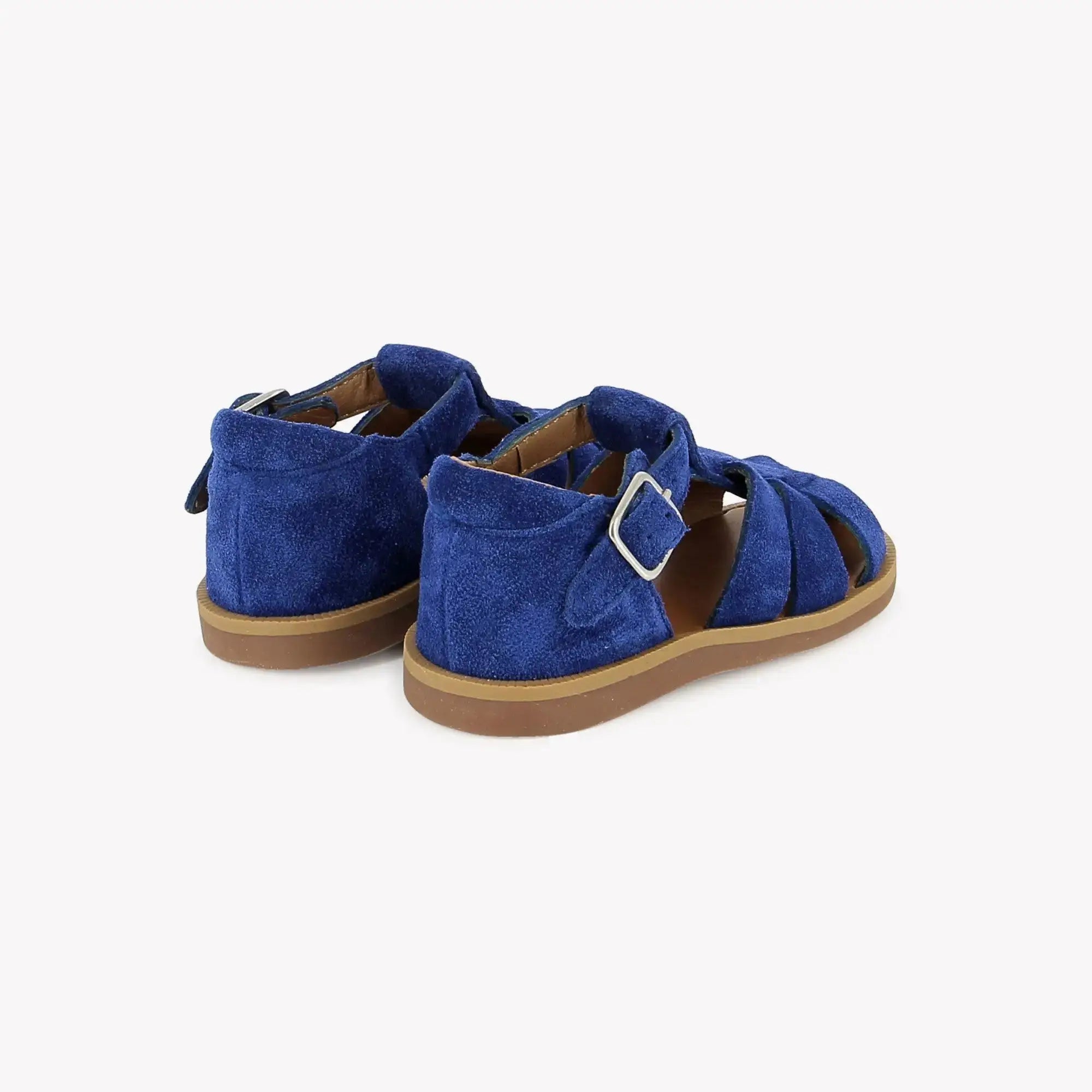 pom-d-api-poppy-daddy-sandales-premiers-pas-gar-on-velours-bleu-electrique image 3