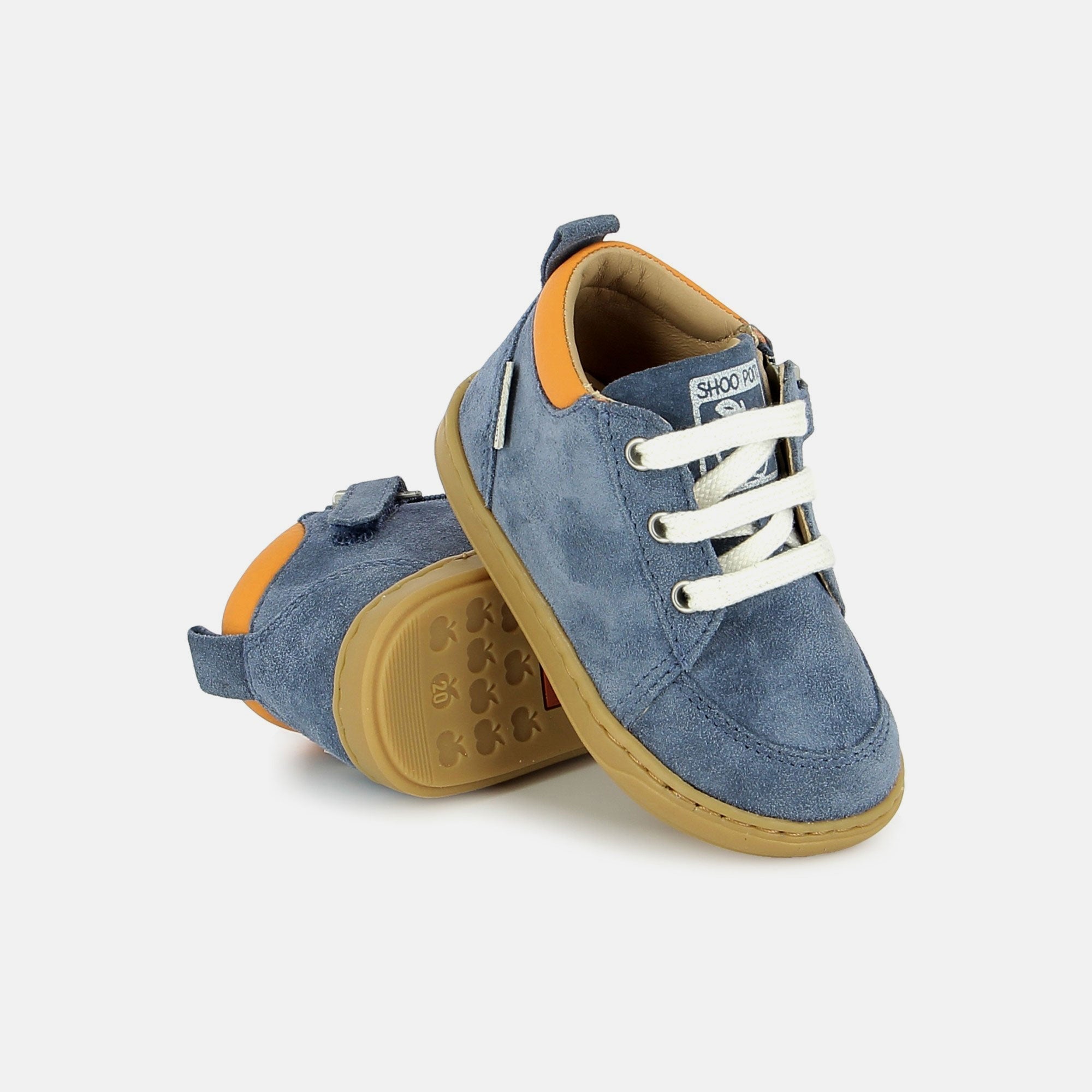 shoo-pom-bouba-zip-miko-chaussure-premiers-pas-gar-on-velours-jeans image 2