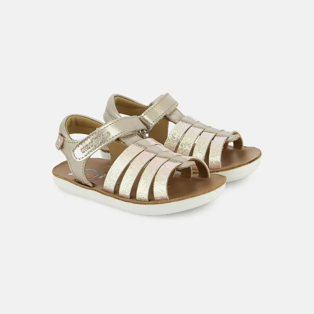shoo-pom-goa-spart-sandale-cuir-fille-lt-bronze-platine image 1