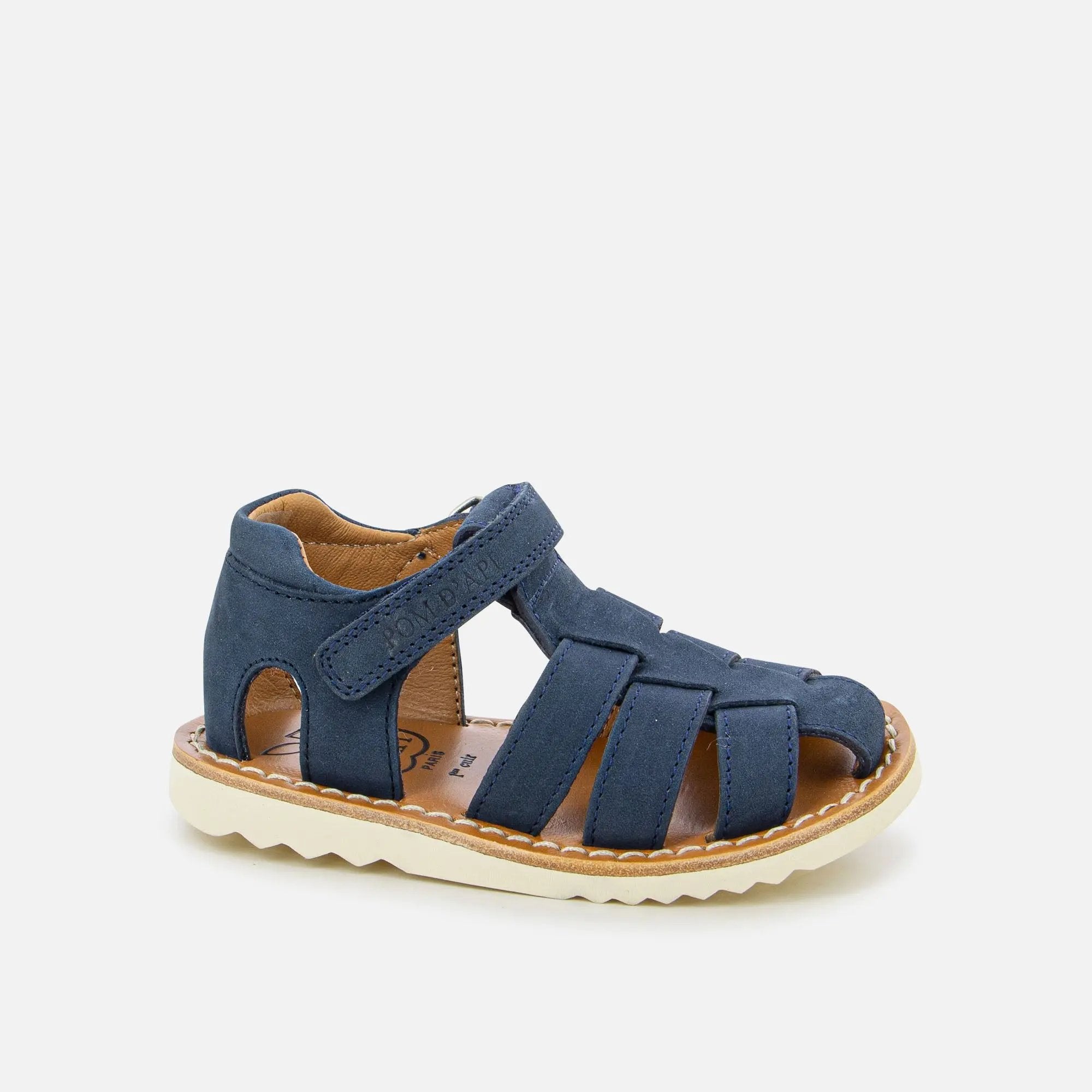 pom-d-api-waff-papy-nubuck-bleu-sandale-premiers-pas-gar-on image 1