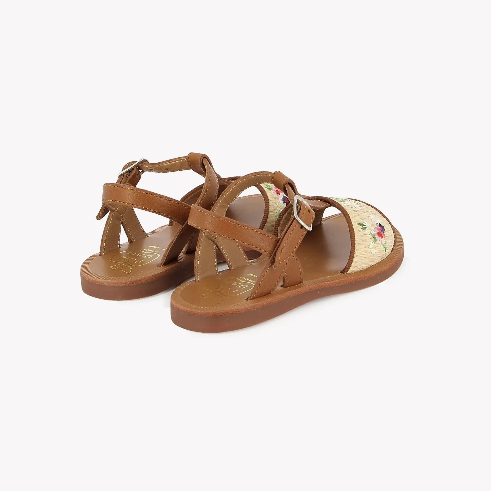 pom-d-api-plagette-raphia-brod-sandales-fille-crema-cuero image 3