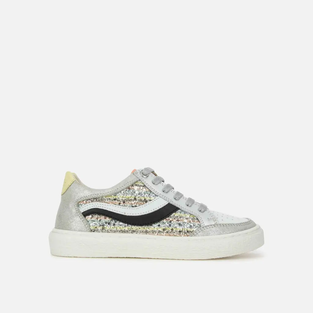 shoo-pom-willo-lo-waves-basket-basse-cuir-argent-glitter image 3