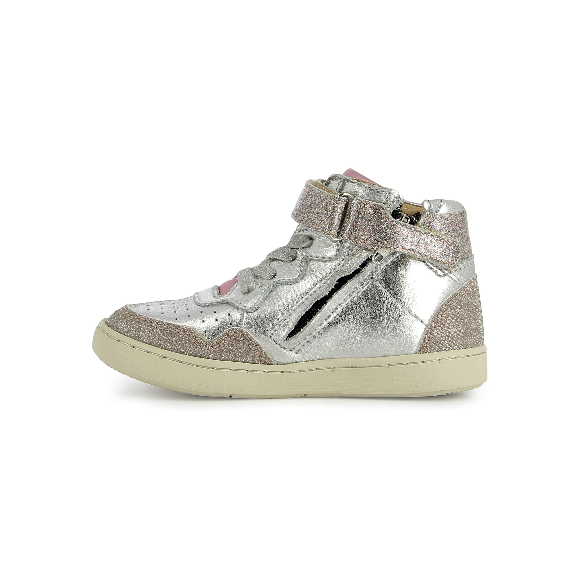 shoo-pom-play-flag-pwr-girl-baskets-fille-cuir-flash-silver image 6