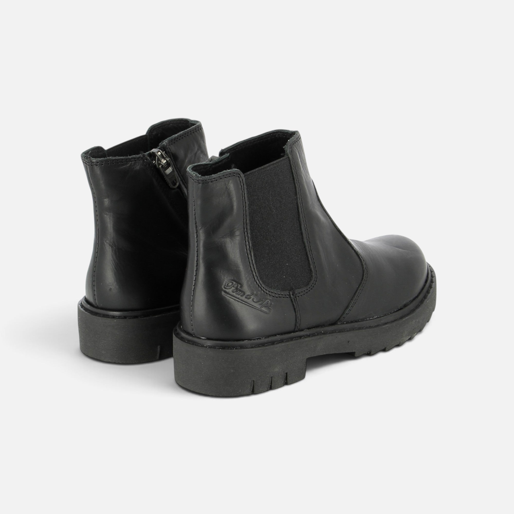 pom-d-api-sid-jodzip-boots-enfant-nappa-noir-semelle-noire image 2