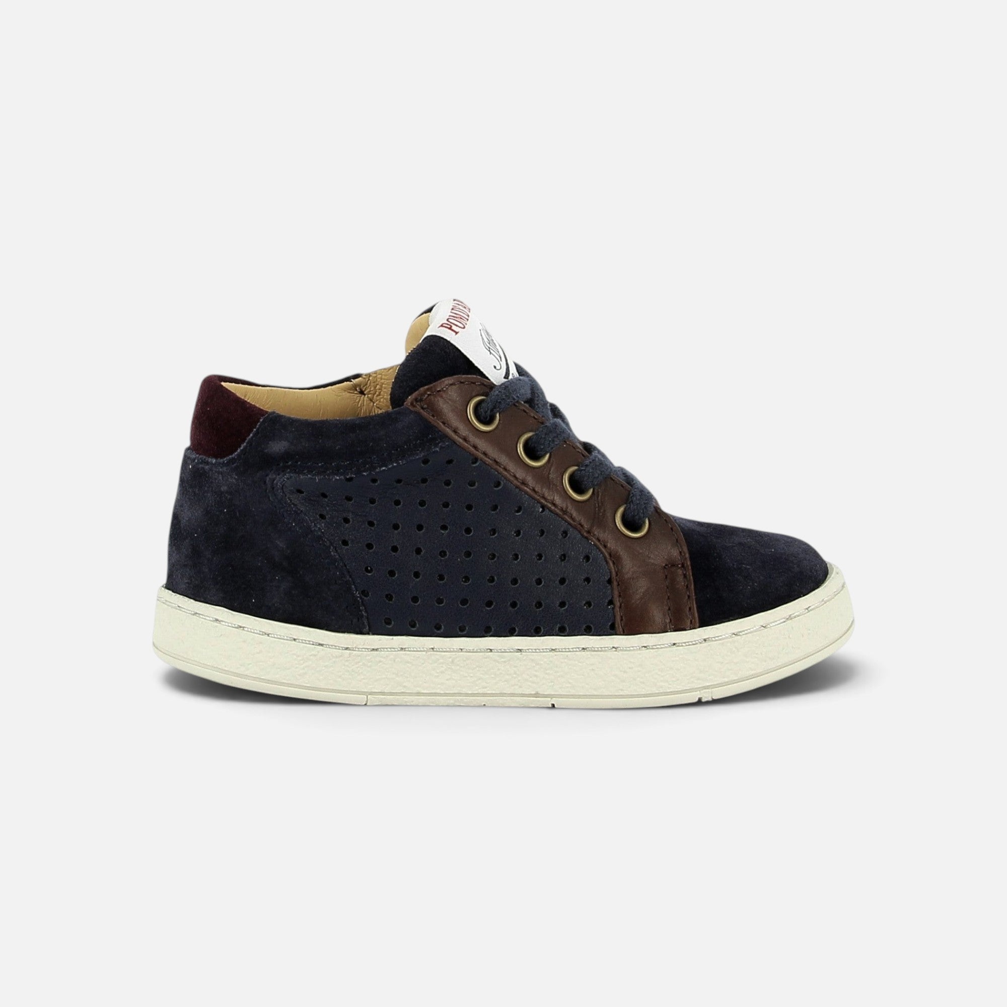 pom-d-api-mousse-lace-perfo-basket-gar-on-navy-brown-cuir image 4