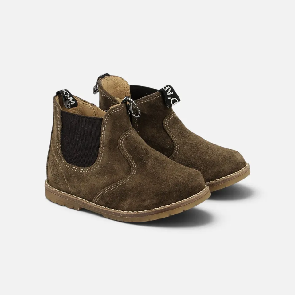 pom-d-api-bob-zip-boots-chelsea-velours-vert-mousse image 1