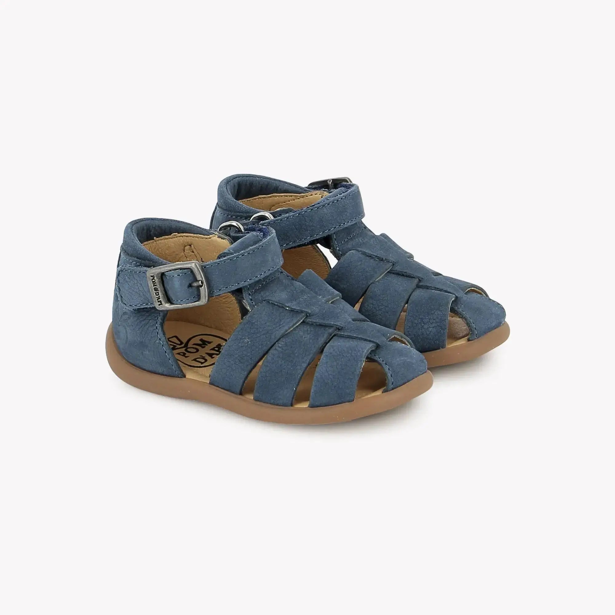 pom-d-api-stand-up-papy-sandale-b-b-nubuck-jeans image 1