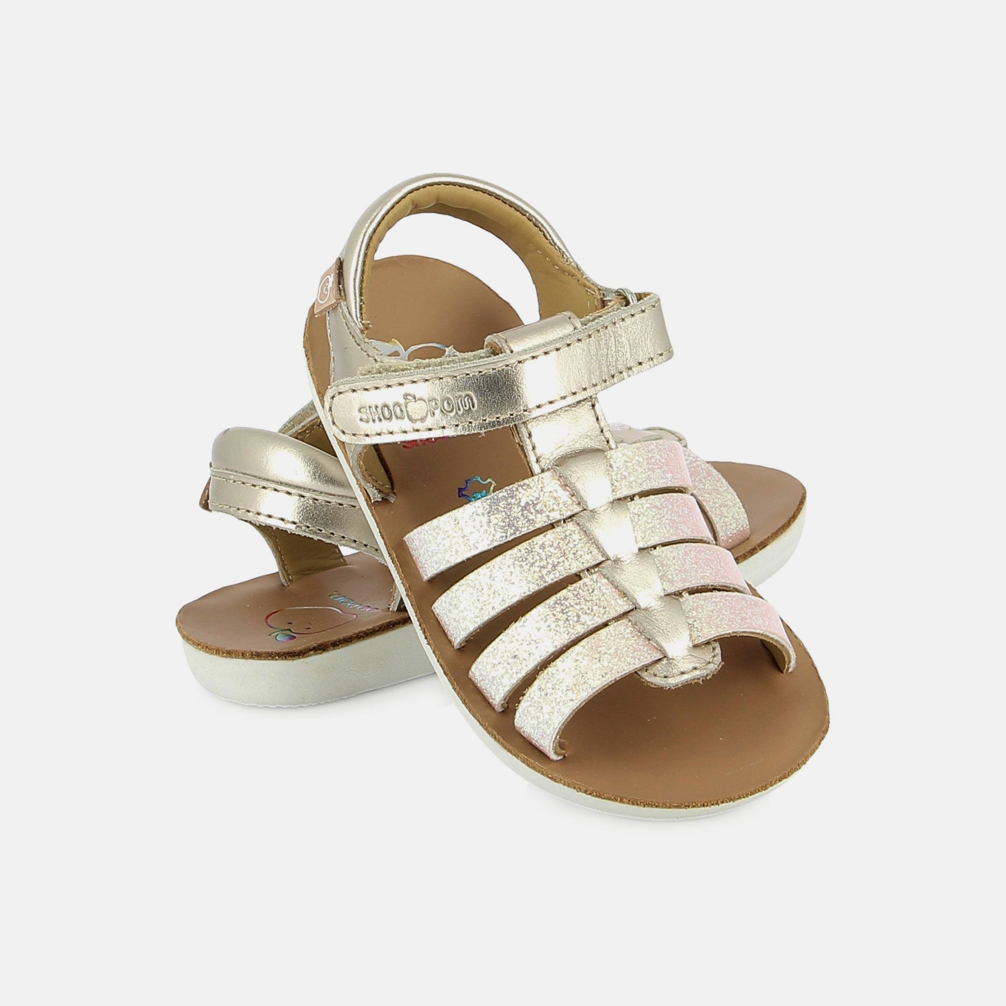 shoo-pom-goa-spart-sandale-cuir-fille-lt-bronze-platine image 2