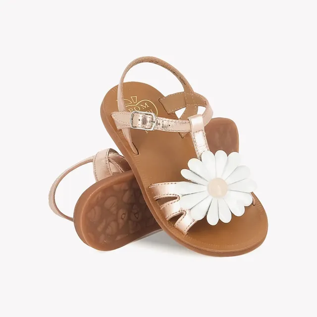 pom-d-api-plagette-big-flo-sandale-fille-laminato-cuivre image 1